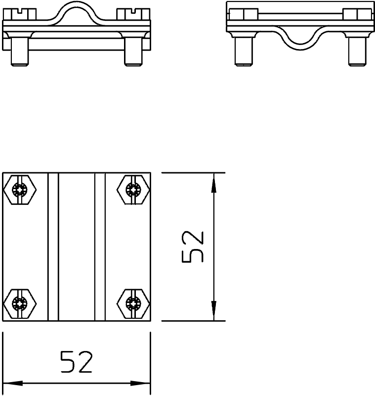 Mapa de ensamble para utilizar el conector en cruz de acero galvanizado