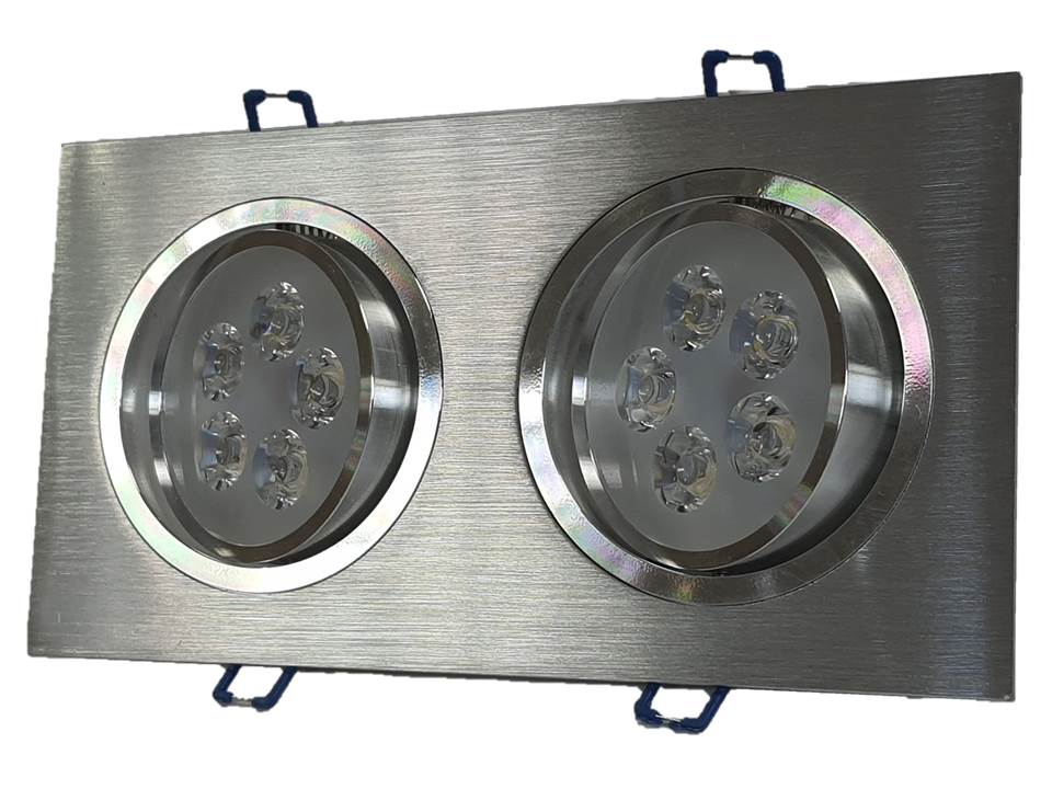 Lampara en forma de bala cuadrada doble con luz led para incrustar