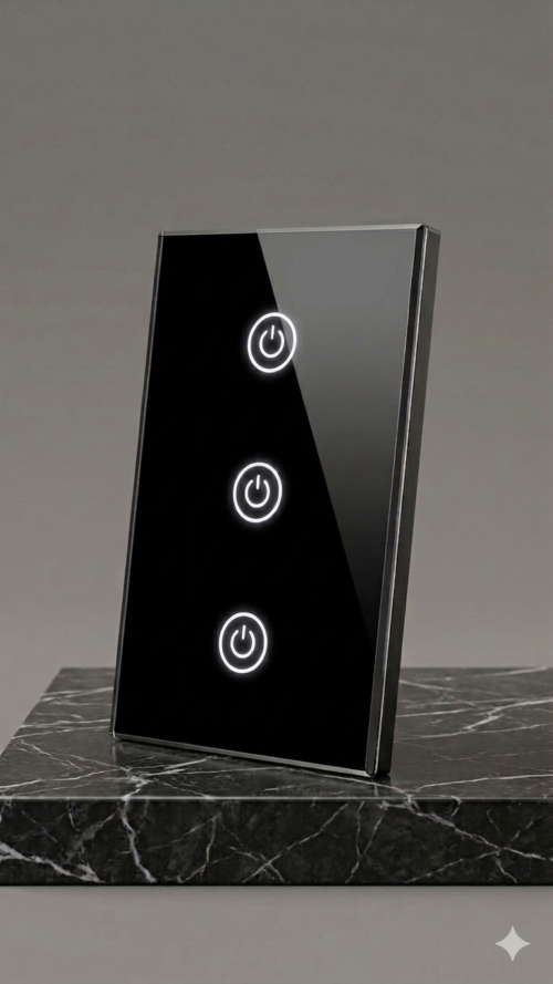 Interruptor Smart triple negro